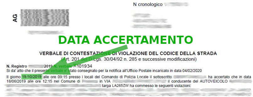 Immagine che descrive come recuperare la data